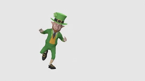 Dancing Leprechaun - 3d render looped with alpha channel. Stock Footage 221969617