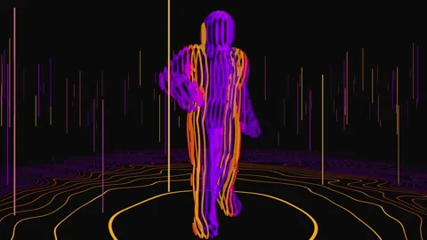 Dancing Lines Man in 3d Stock Footage 234109713
