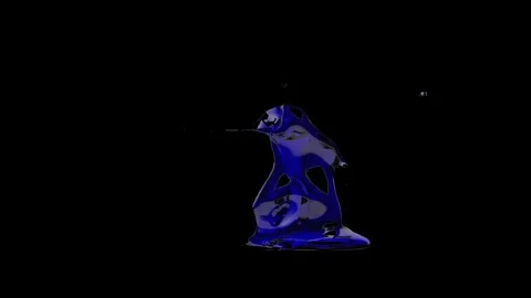 Dancing liquid 2 blue Video stock 342143118