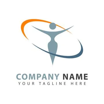 Dancing logo icon Stock Illustration