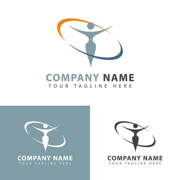 Dancing logo icon Stock Illustration