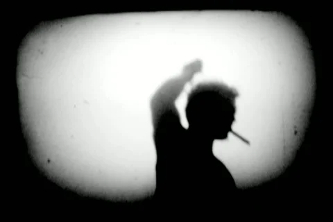 Dancing Man Backlight Silhouette Strobe Light VJ Loop 2 - Vintage 8mm Film Stock Footage 11450866