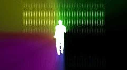 The dancing man. Color background 2 Stock Footage 10882424