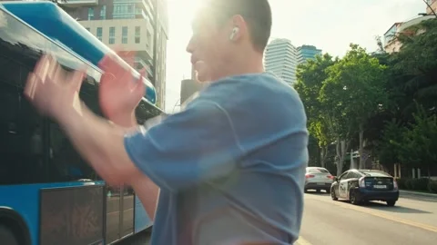 The dancing man. Hip hop at sunset. Stock Footage 242149752
