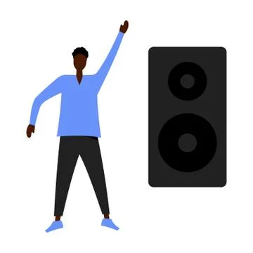 Dancing man. Musical mood. Vector isolated illustrations. Stock Illustration
