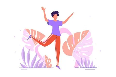 Dancing Man Outdoors Stock Illustration