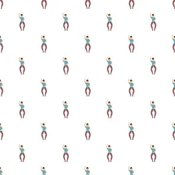 Dancing man seamless pattern celebrating a festive happy party 库存插图