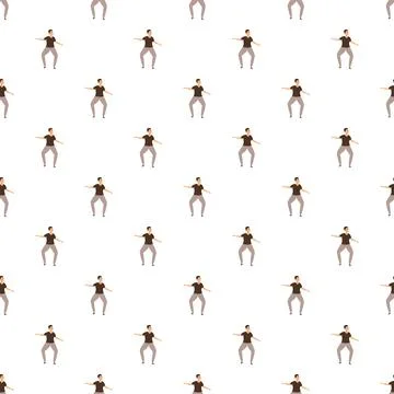 Dancing man seamless repeating pattern creating background Stock Illustration