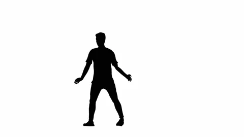 Dancing Man Silhouette Stock Footage