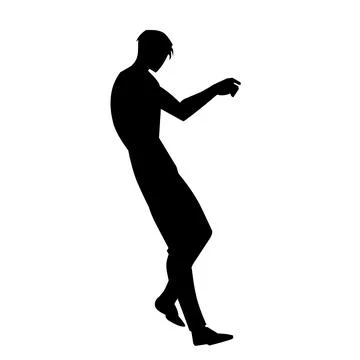 Dancing man silhouette Stock Illustration