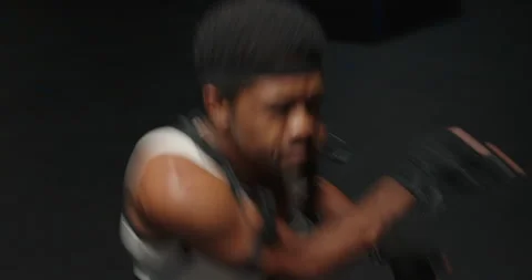 Dancing man wearing motion capture suit in studio actor wearing mo-cap suit for Stock Footage 138391223