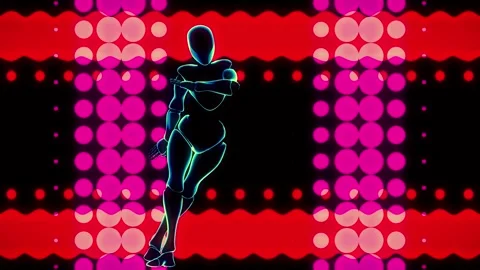 Dancing Mannequin on VJ Loop Background Stock Footage 270358202