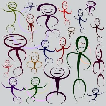 Dancing Men. Vector. EPS10. Stock Illustration