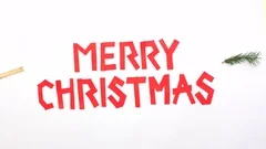 Stop motion animation of Merry Christmas, Stock Video