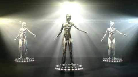 Dancing metal models Stock Footage 10597538
