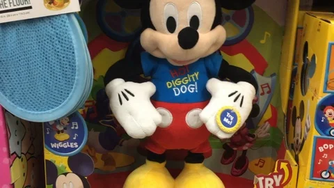 Dancing Mickey Mouse Toy Store - Hot Diggity Dog Stock Footage