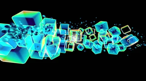 Dancing musical color cube graphics 動画素材 50638910
