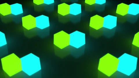Dancing Neon Cubes Loop Video stock 303978051