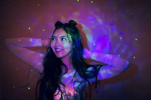 Dancing in Neon Light Fotos Stock