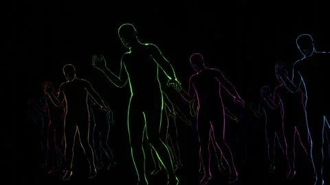 Dancing Neon Men, VJ Loop Stock Footage 271155431