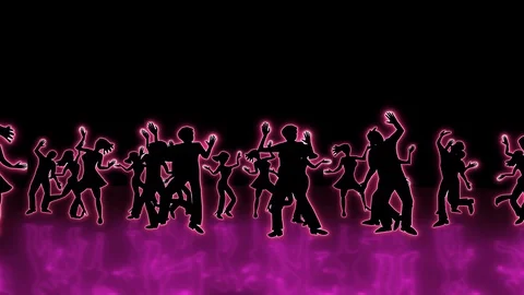 Dancing Neon Silhouettes Stock Footage 118203206