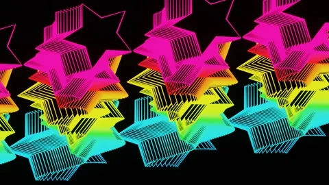 Dancing Neon Stars VJ Loop Stock Footage 288020616