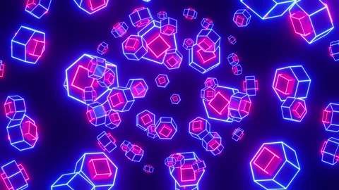 Dancing Neon Things 4K Stock Footage 153897092