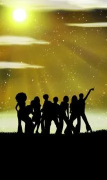 Dancing at a night Stock Illustration