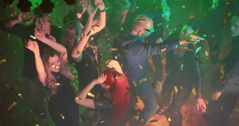 Dancing in a Nightclub. High Angle Shot Stock Footage 88763501