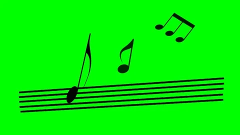 Dancing notes on a green background. Stock-Footage 141127342