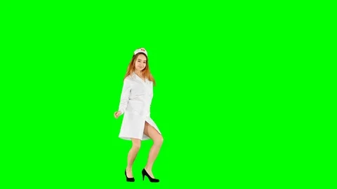 Dancing Nurse Green Screen Stock Footage 106100848