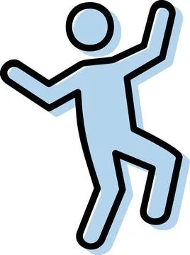 Dancing or energetic person movement icon 库存插图