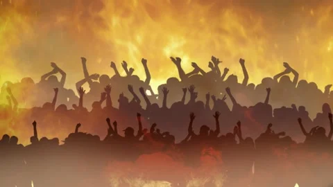 Dancing or Writhing in Hellfire 4K Loop Stock Footage 285350584