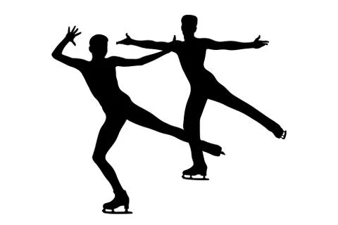 Dancing pair skating Illustrazione stock