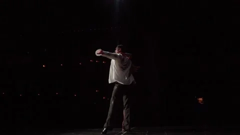 Dancing pair whirling in passionate tango or waltz,rear view,360 degree view Stock Footage 205574661