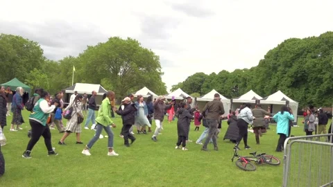 Dancing in the park Stock Footage 283928618