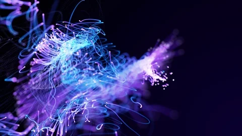 Dancing particle effect, 4K abstract animation with wavy lines and shapes Stock-Footage 101793102