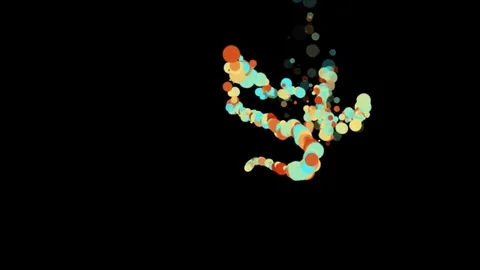 Dancing Particles Green Stock Footage 69138596