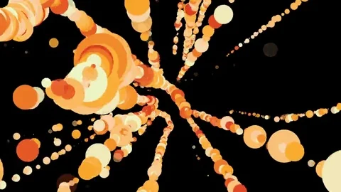 Dancing Particles Orange Stock Footage 69141996