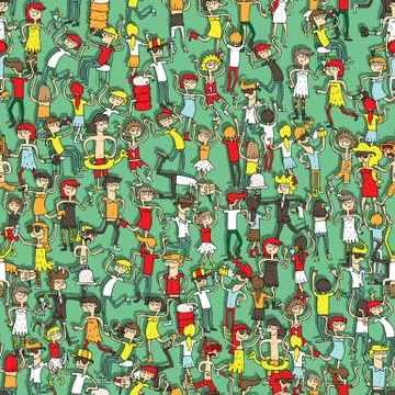 Dancing party seamless pattern Stock Illustration