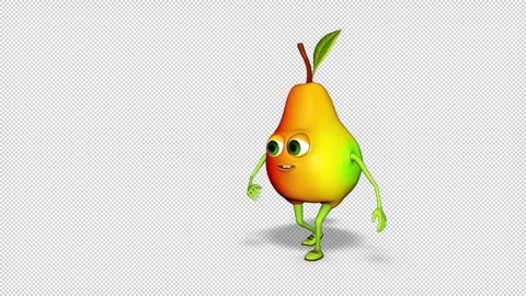 Dancing Pear Loop on Alpha Channel Stock Footage 162880403