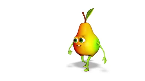 Dancing Pear Loop on White Background Vídeos de archivo 162880419