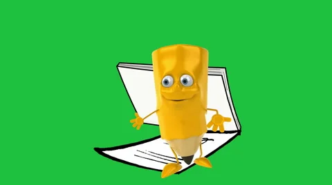 Dancing Pencil Character:  Looping + Matte Video stock 55801802