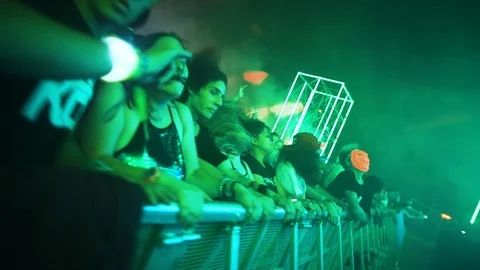 Dancing people at a concert Video stock 127036726