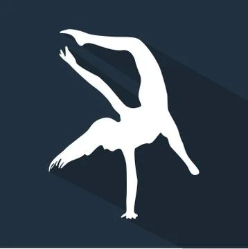 Dancing People Flat Silhouette Stock-Illustration