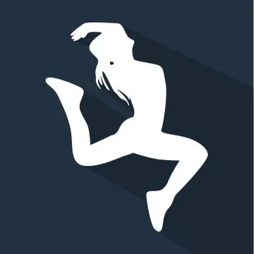 Dancing People Flat Silhouette Stock Illustration