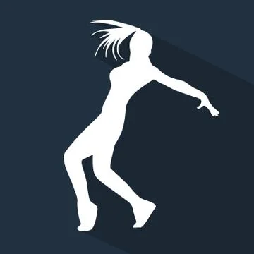 Dancing People Flat Silhouette Stock Illustration