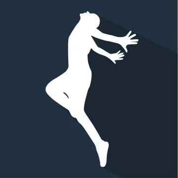 Dancing People Flat Silhouette Stock Illustration