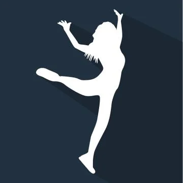 Dancing People Flat Silhouette Stock Illustration