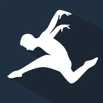 Dancing People Flat Silhouette Stock Illustration